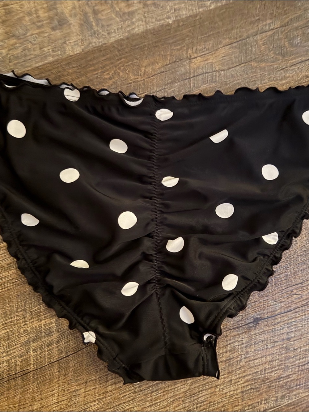 Shade & Shore Black and White Polka Dot Bikini Bottoms, NWT, Size L